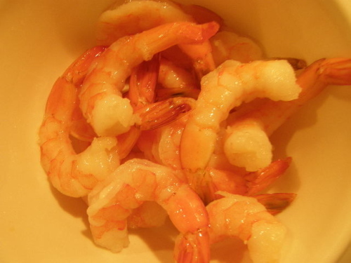 bowl of just cooked shrimp deliciously tender looking